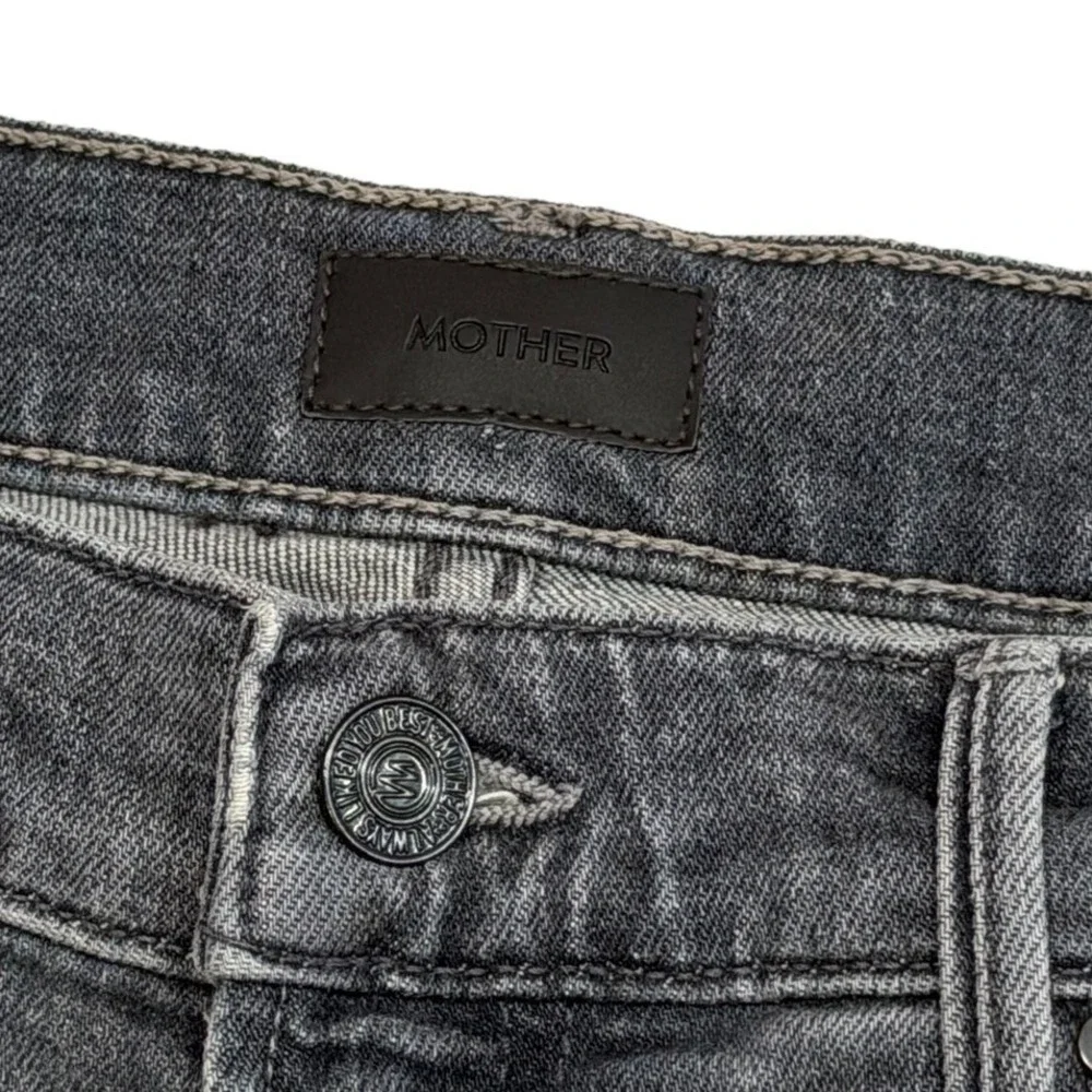 MOTHER The Insider Crop Step Fray Jeans Ace Of Spades Raw Hem Distressed Size 30